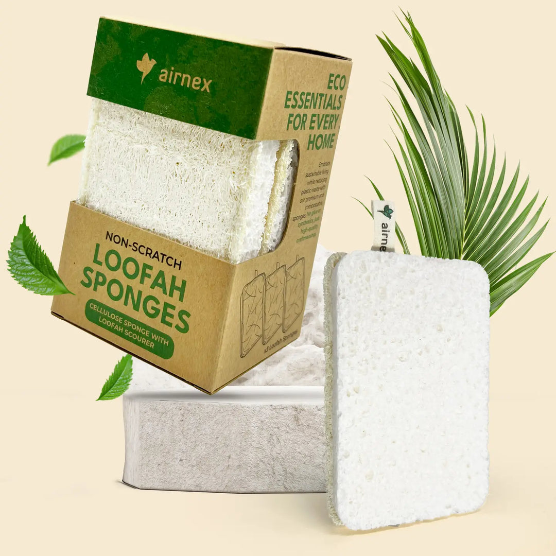 Kitchen Loofah Sponge with Zero Plastic - 3 Pack Sponges - Premium Accessories from Other - Just $9.95! Shop now at Seaside Naturals